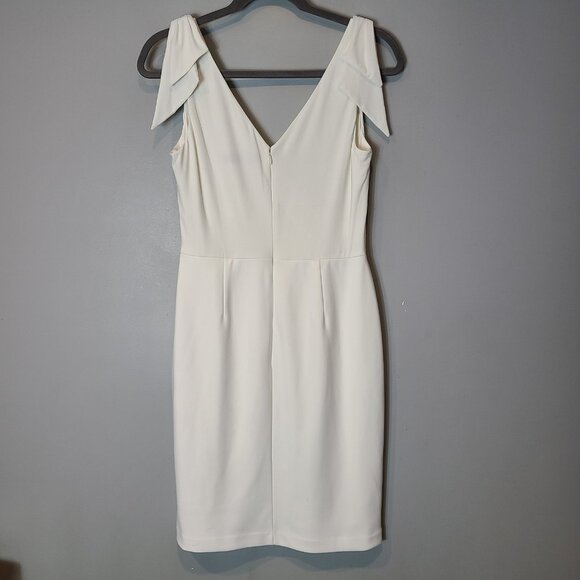 Lauren Ralph Lauren Goddess Womens Sz 14 Dress White Sheath Cocktail Wedding - Picture 11 of 12